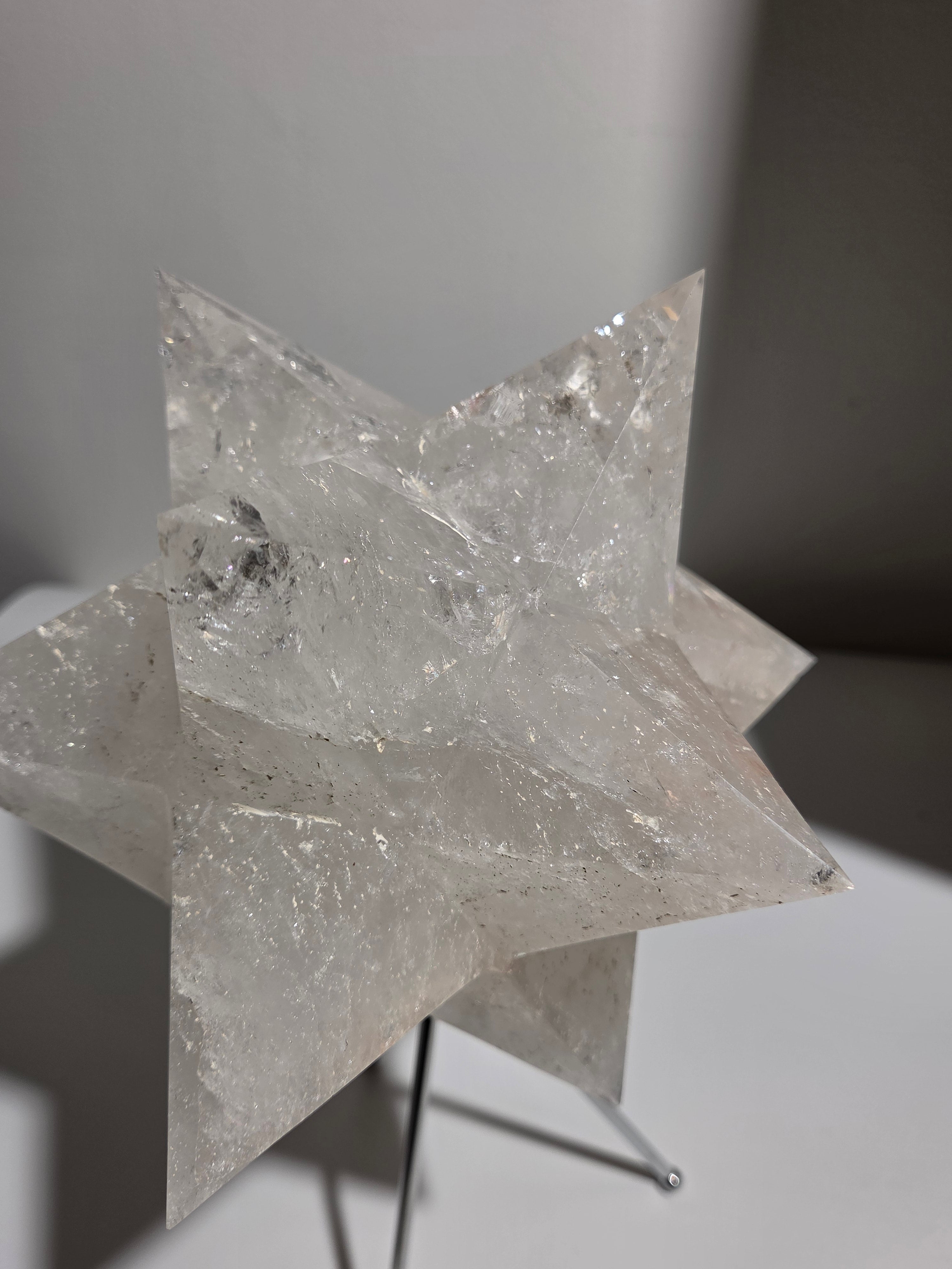 Quartz Statement Asteroid on stand