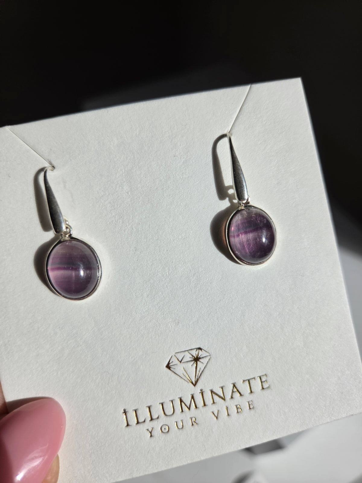 Fluorite Silver Earrings 003