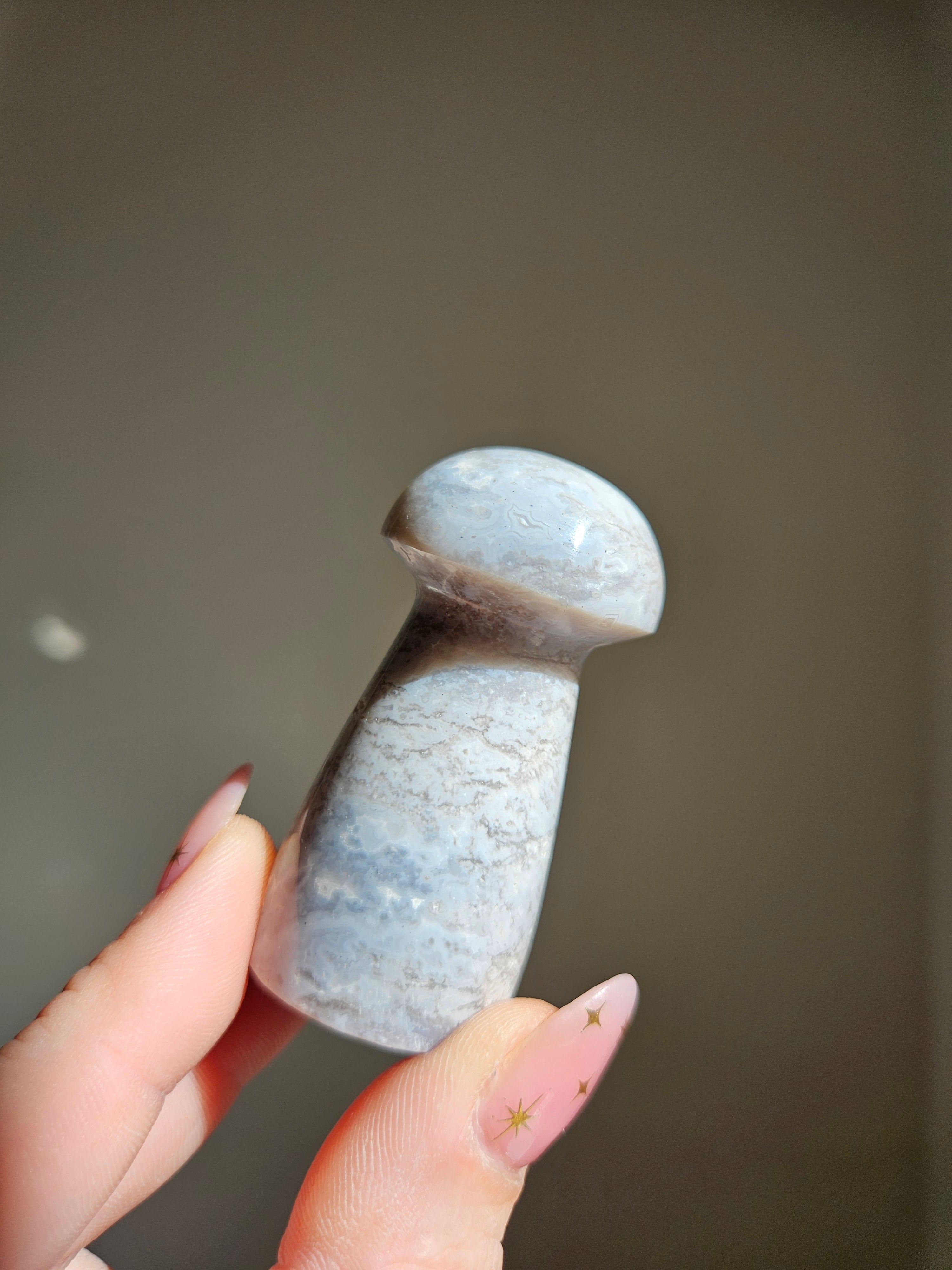 Blue Agate Mushroom 002