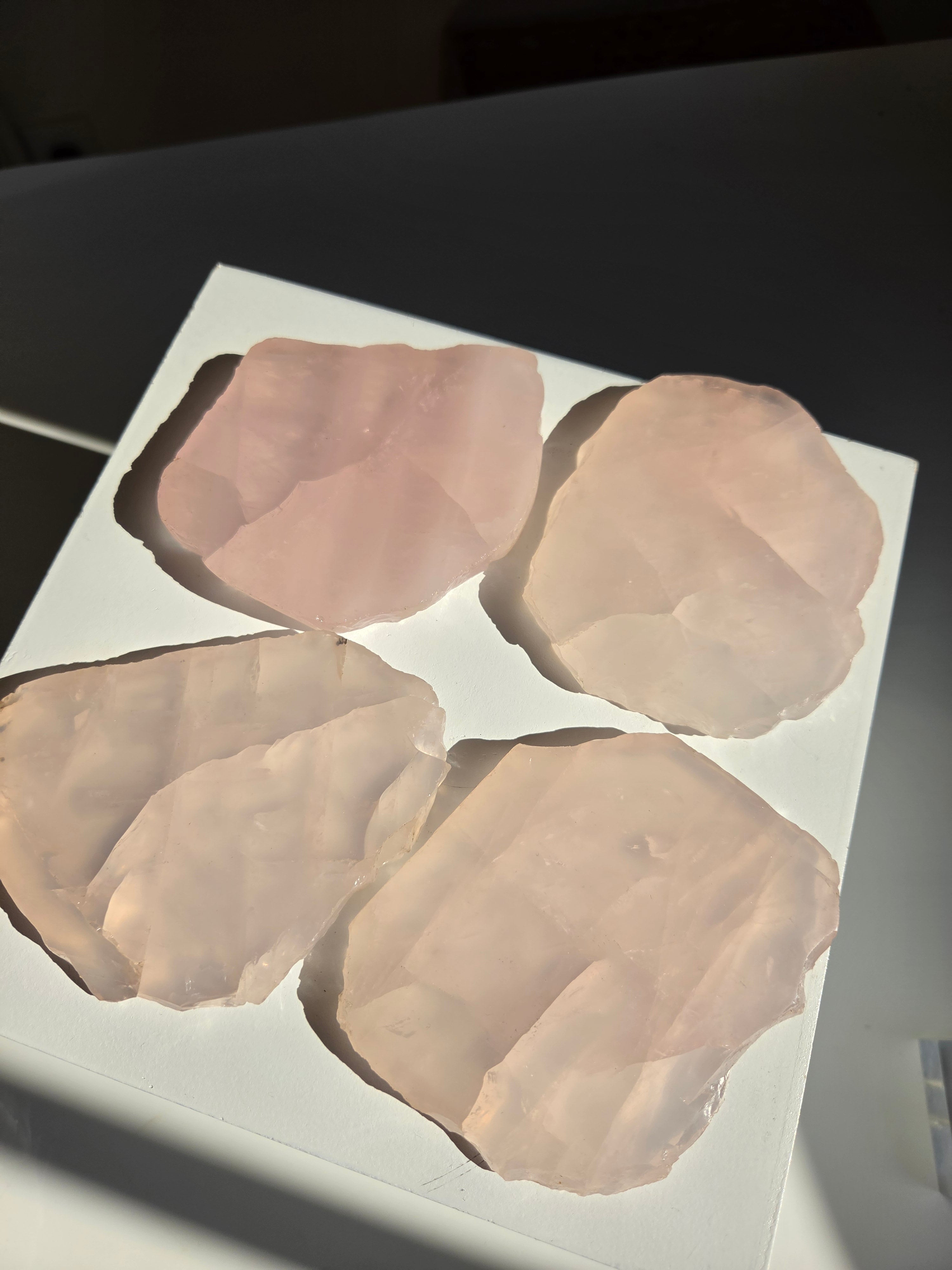 Rose Quartz Slab Set 001