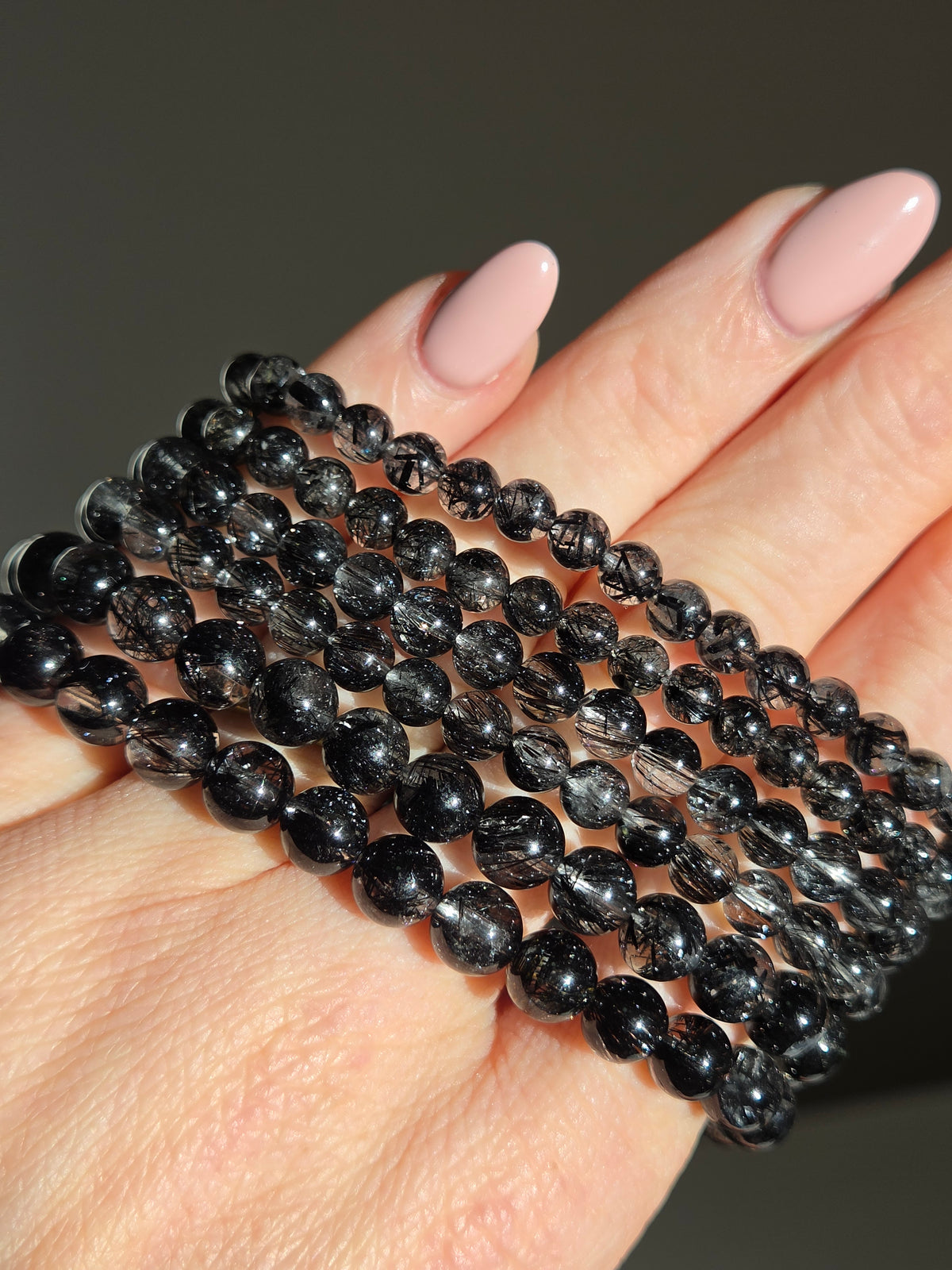 Tourmaline in Quartz bracelet | 5-7mm