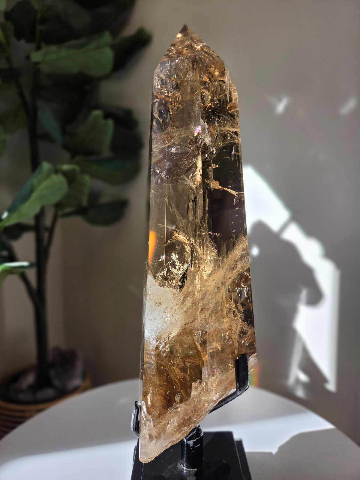 Smoky Citrine Statement on custom Spinning stand