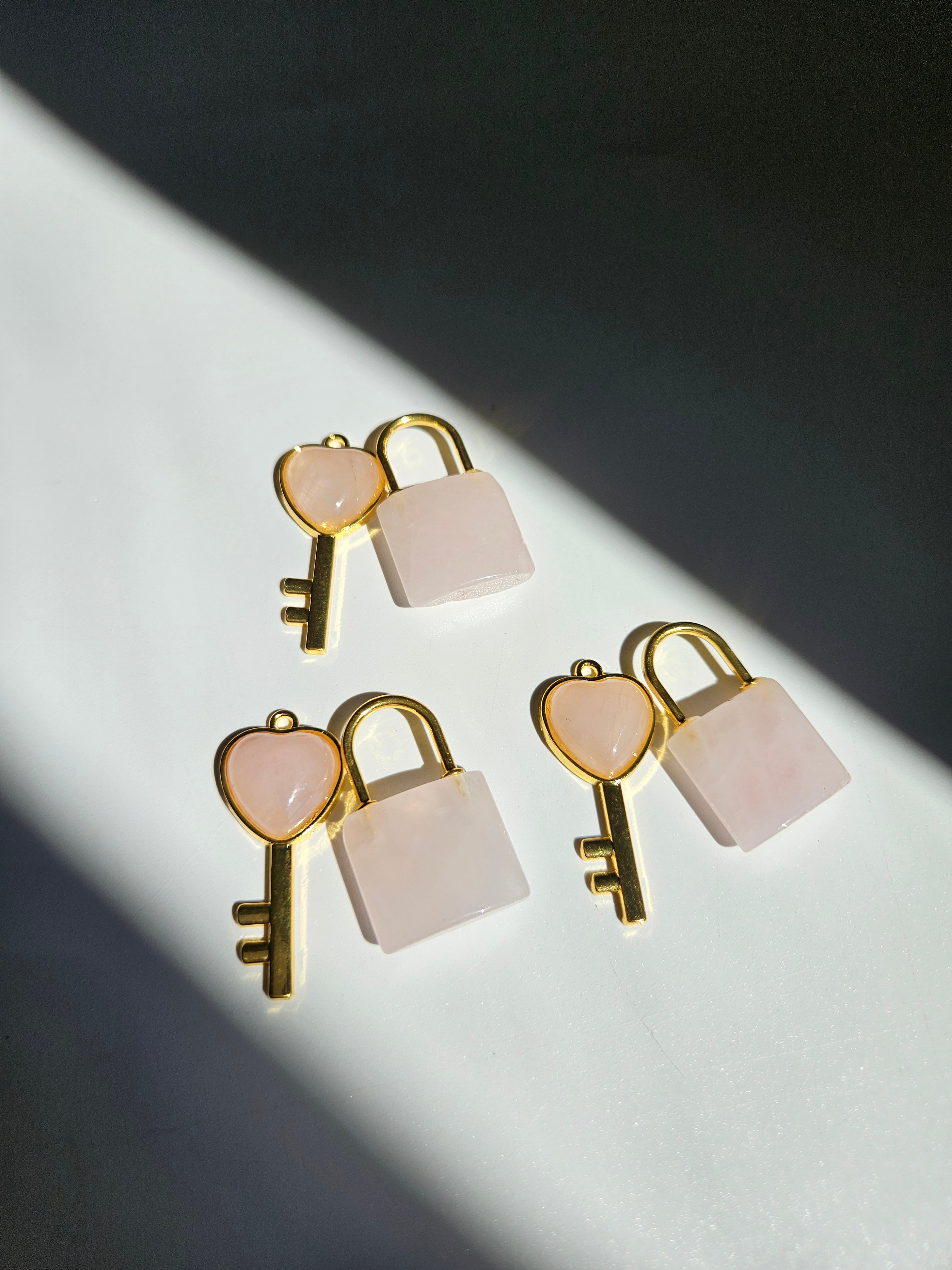 Rose Quartz Lock & key
