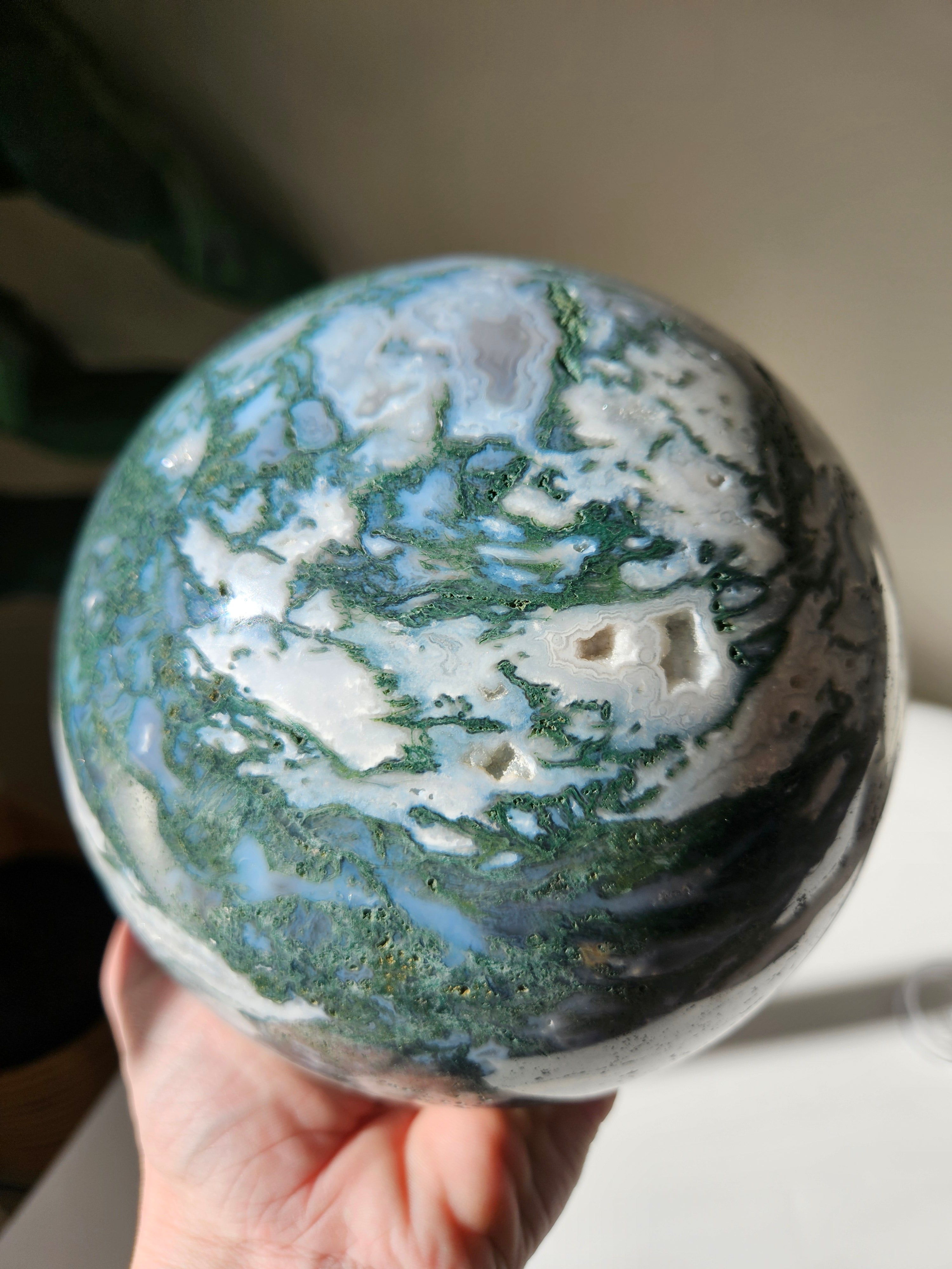 Moss Agate Statement Sphere