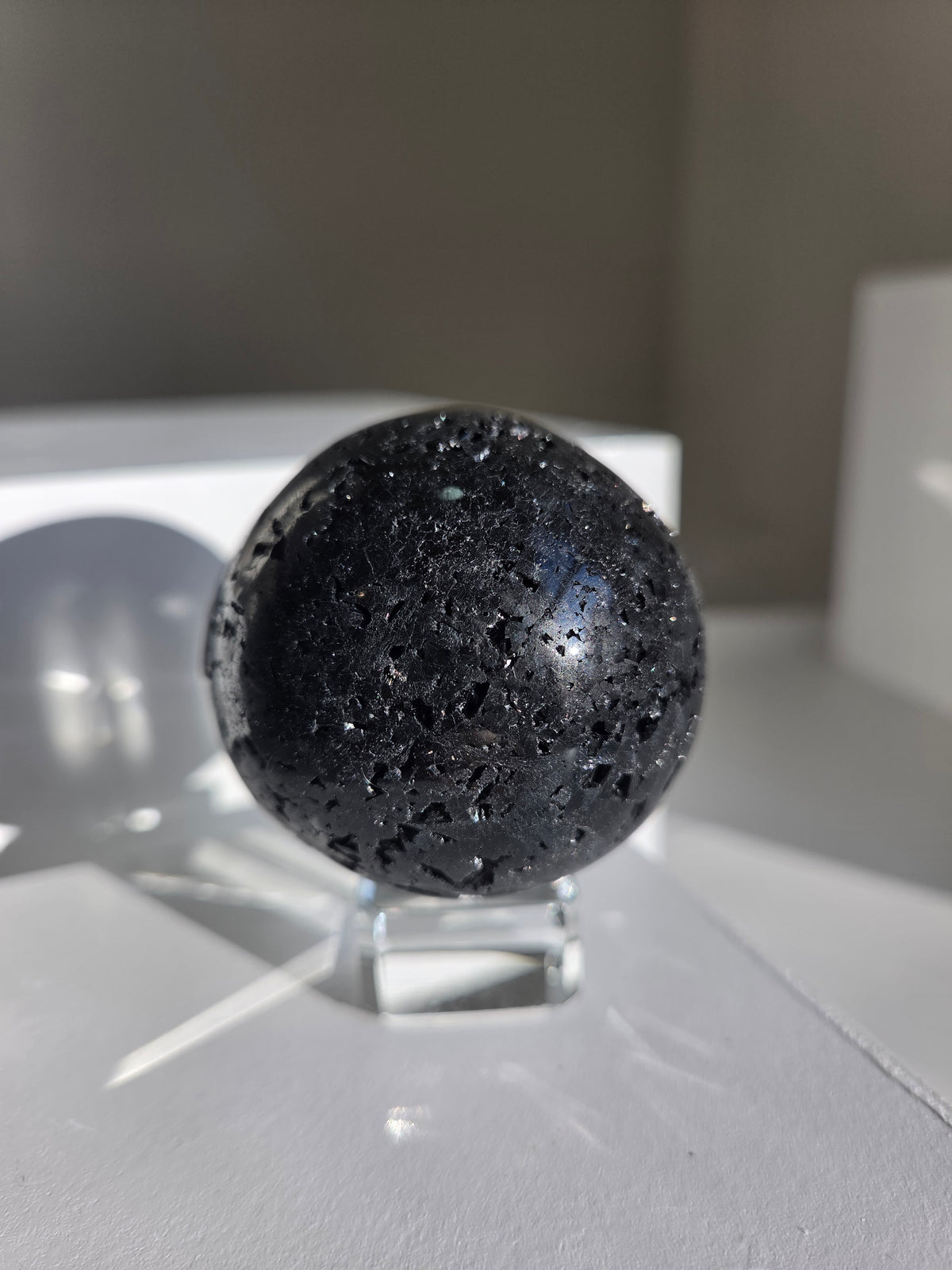 Fibrous Black Tourmaline Sphere 004