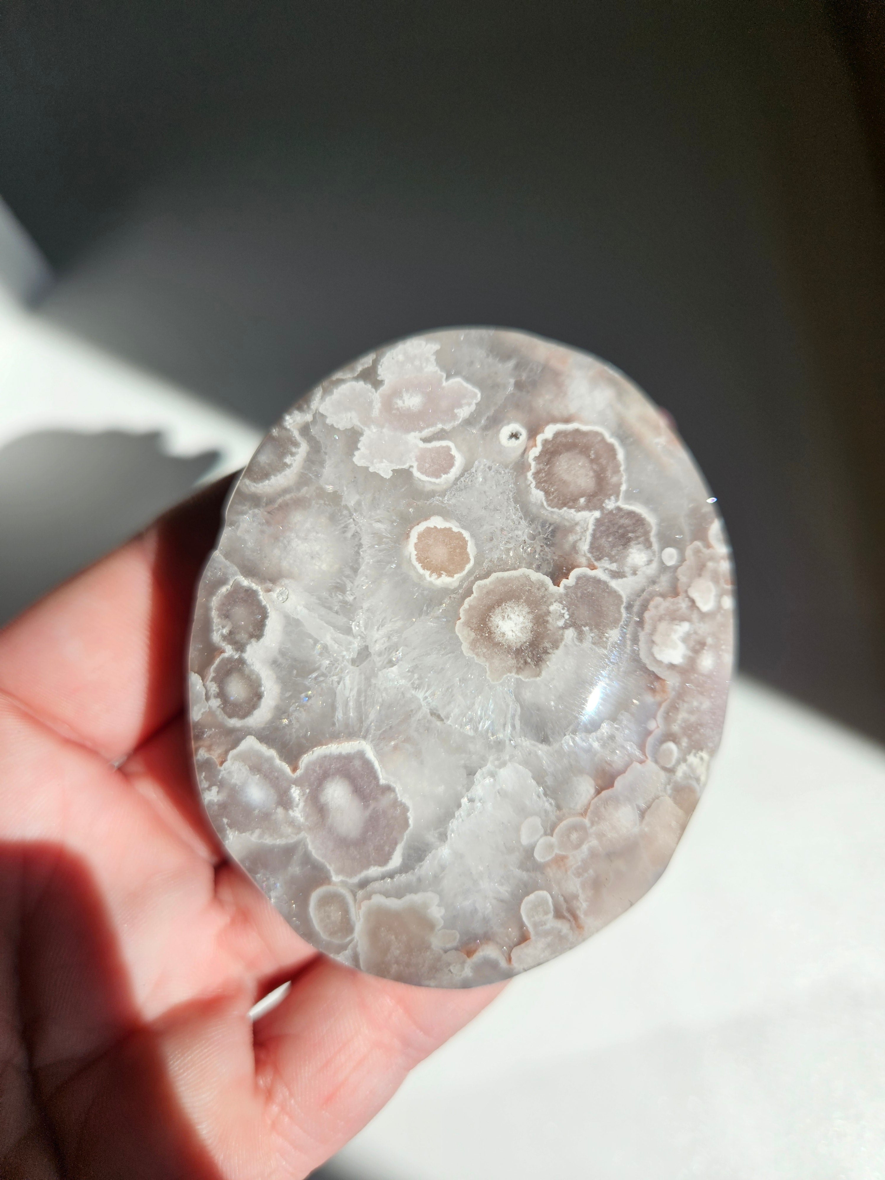 Flower Agate Palmstone 012