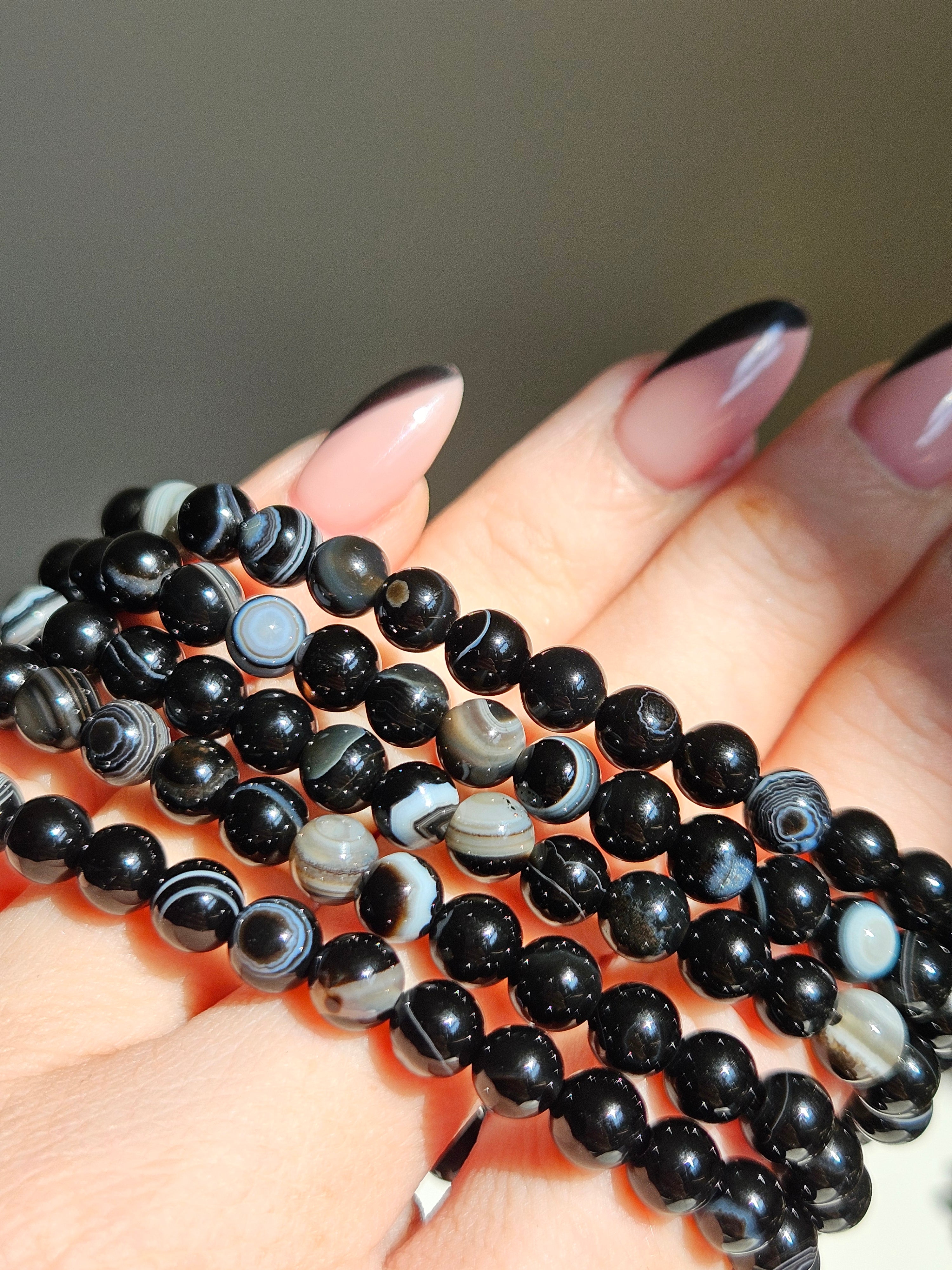Black Agate bracelet | 5.75mm