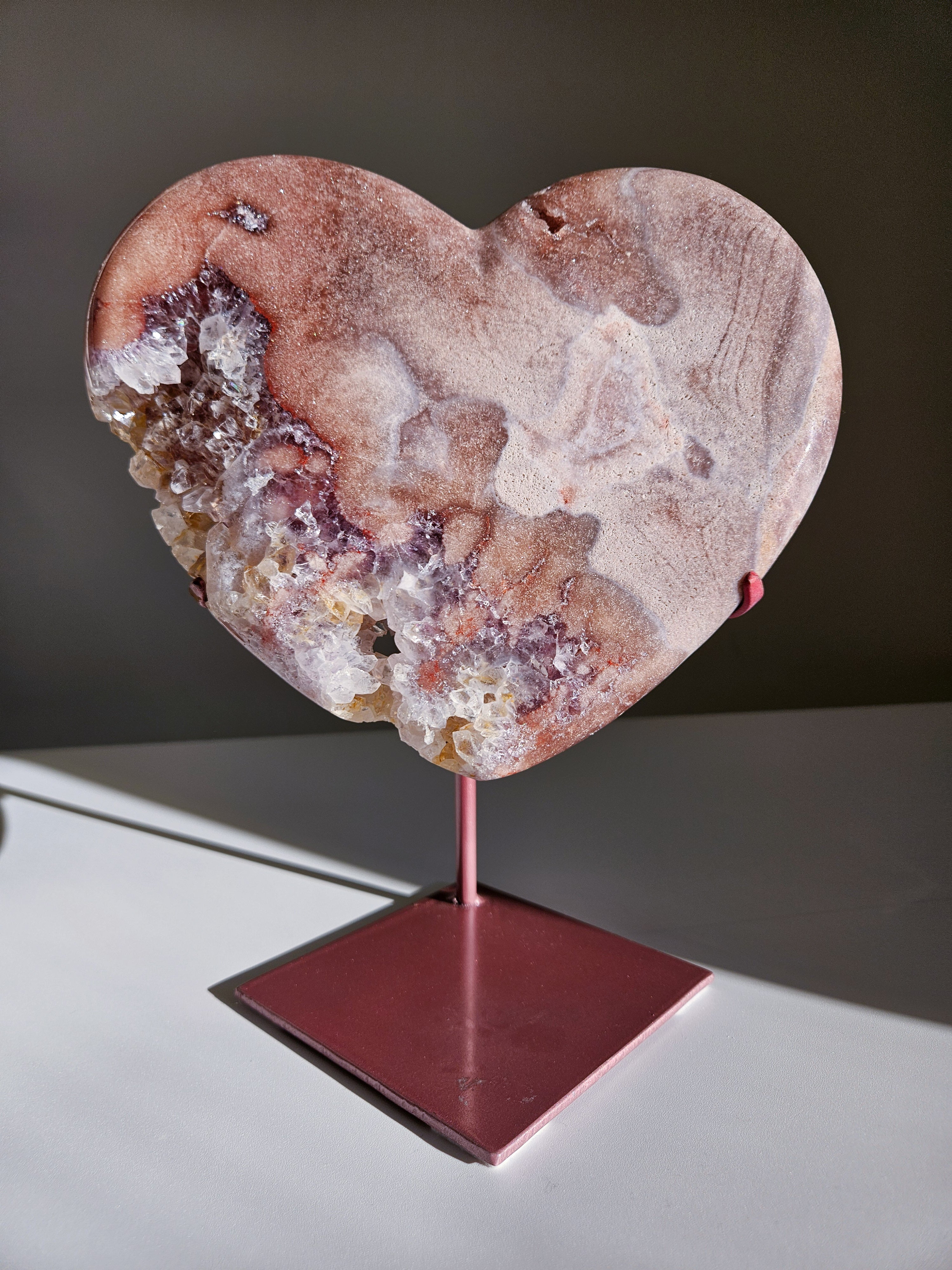 Pink Amethyst Statement Heart