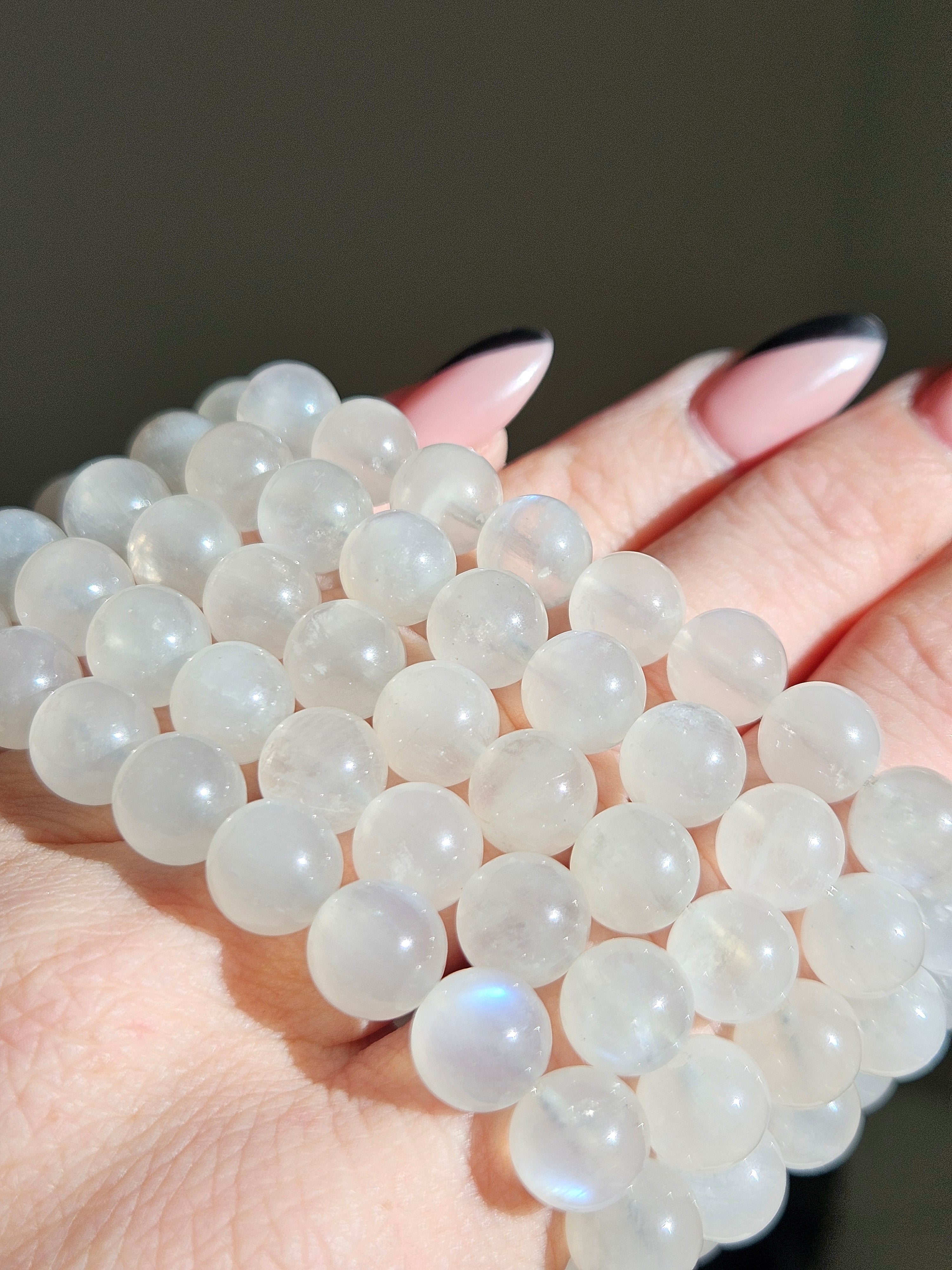 White Moonstone Bracelet | 9mm