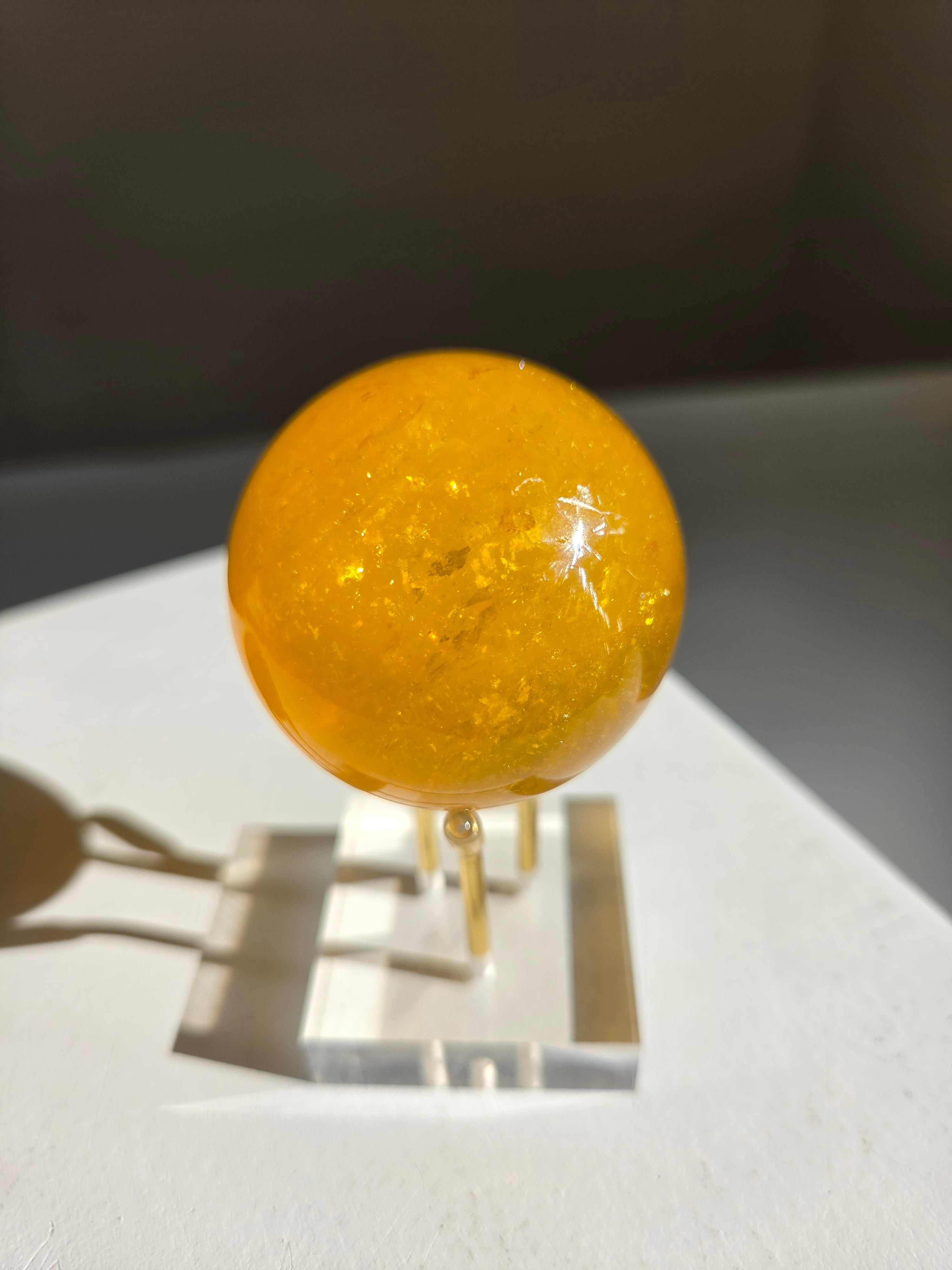 Yellow Fluorite x Mica Sphere 006