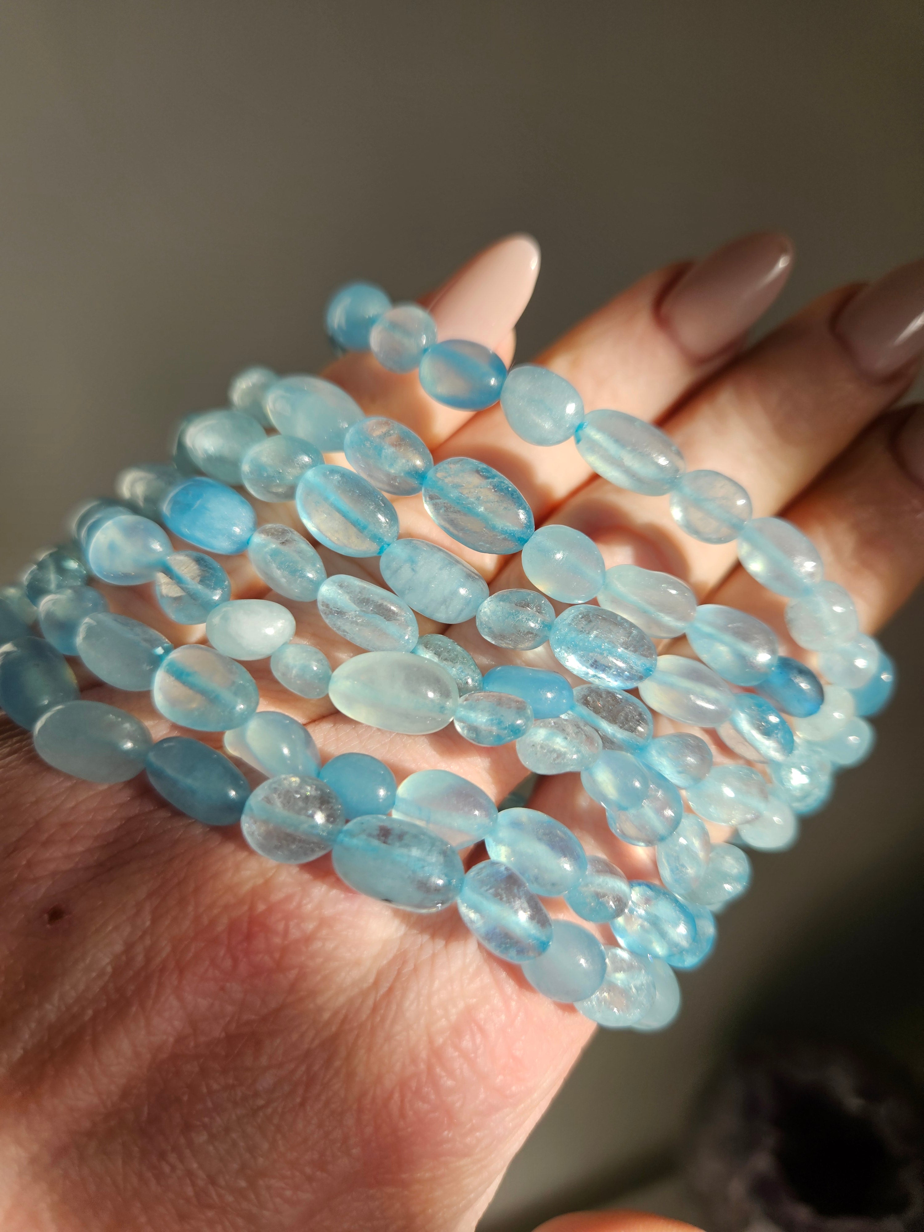 Aquamarine bracelet | Freeform beads