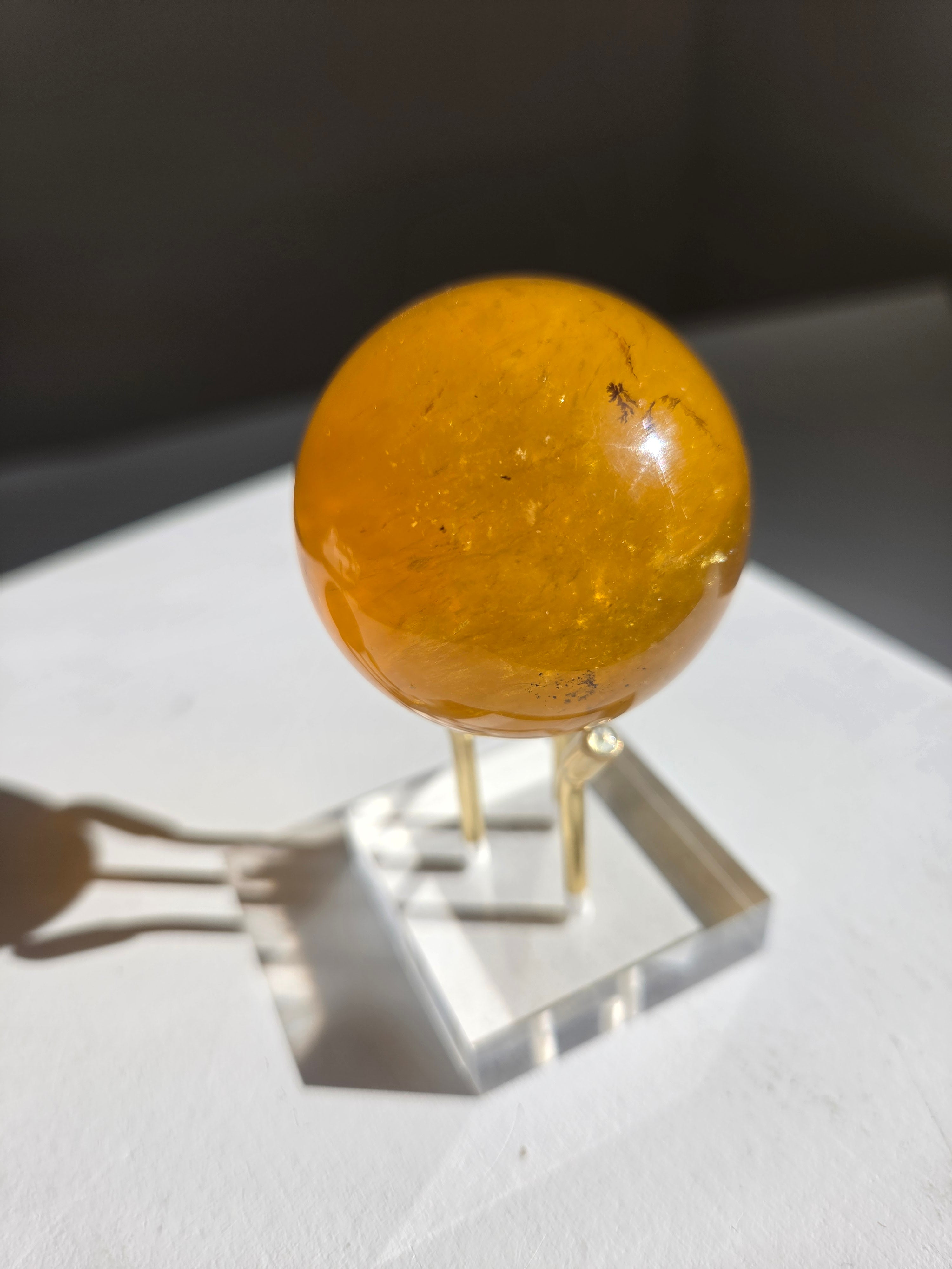 Yellow Fluorite x Mica Sphere 003