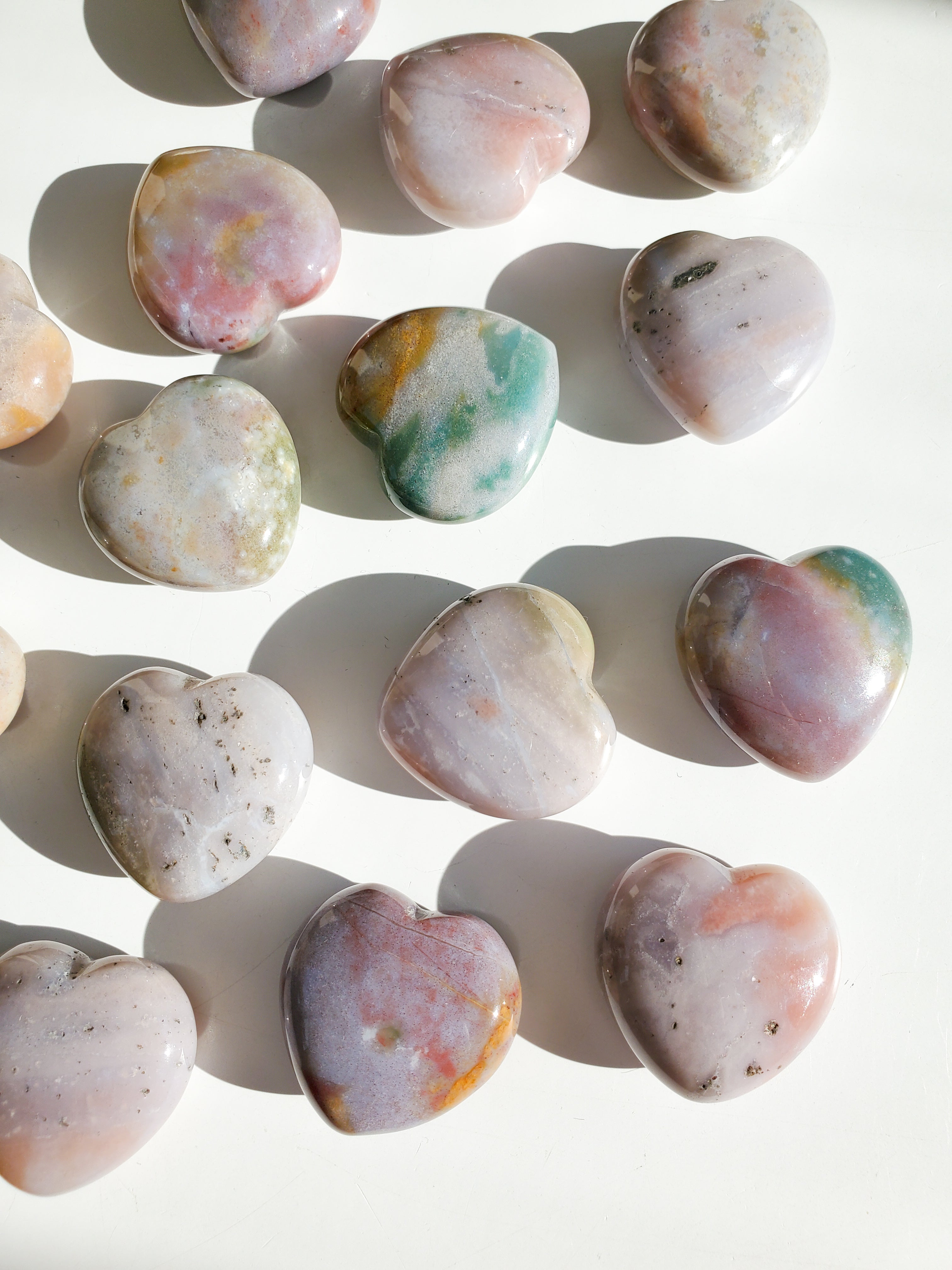 Pastel Ocean Jasper Mini Heart | Calming