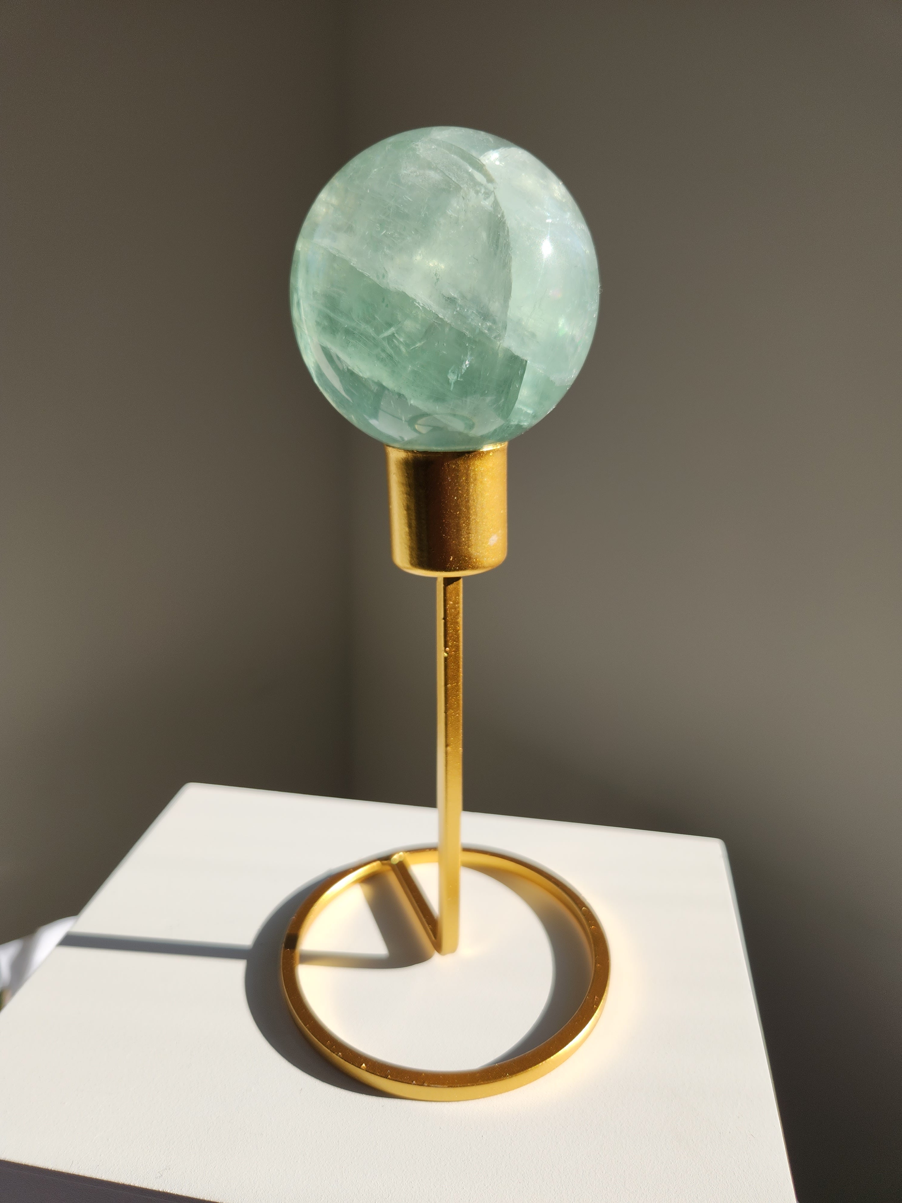 Tall Brass Sphere Stand