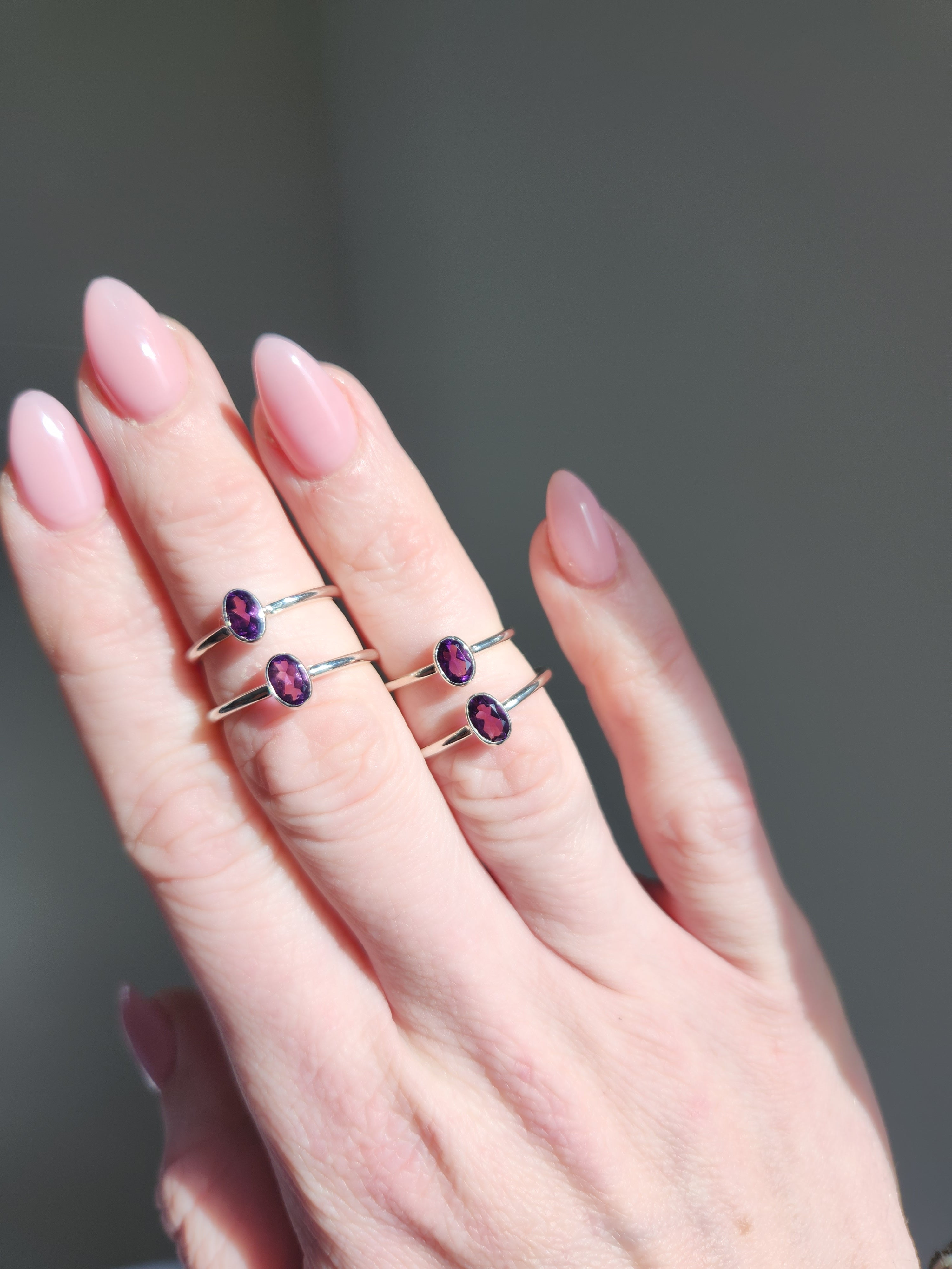 Oval Faceted Amethyst Ring