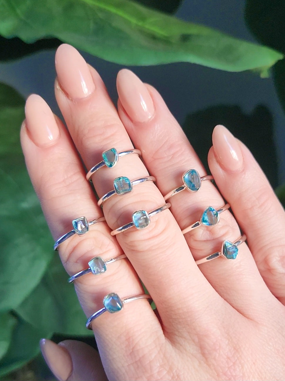 Raw Paraiba Apatite Ring